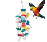 for Birds , Crushing Toys for Parrots | Multicolor Bird Chewing Toys, Chewing Blocks with Metal Hook for Small and Medium Parakeets