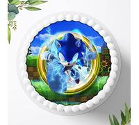For Birthday Cake, Sugar Image Compatible with: SONIC Cake Image, Edible Photo for Cakes, Fondant, Cake Topper, Diameter 20 cm, 0875z
