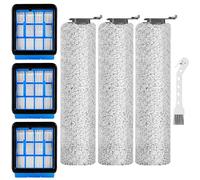 For Bissell CrossWave OmniForce & CrossWave OmniFind Vacuum Cleaner, 3 Pack Multi-Surface Brush Rollers + 3 Pack HEPA Filters + 1 Clean Brush, Replacement Parts for 3882/3883/3967F