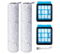 for bissell for crosswave for omniforce 3912N 4046 Replacement Parts - 2 Roller Brushes for plus Filters for Hard Floor and Carpet Cleaning
