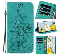 for Blackview A80 Pro Case, Shockproof PU Leather Embossed Flowers Notebook Flip Wallet Phone Cases Folio Soft TPU Bumper with Stand Card Slots Slim Fit Magnetic Protective Case for Blackview A80 Pro