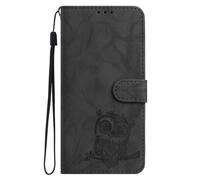 for Blackview A85 Case, Premium Flip Shockproof PU Leather Owl Embossed Folio Phone Cases with Card Slots Kickstand Magnetic Protective Wallet Cases for Blackview A85,black