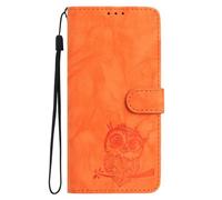 for Blackview A85 Case, Premium Flip Shockproof PU Leather Owl Embossed Folio Phone Cases with Card Slots Kickstand Magnetic Protective Wallet Cases for Blackview A85,orange