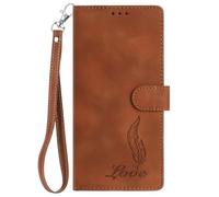 for Blackview A85 Case, Shock-Absorption PU Leather Embossed Feather Wallet Cases with Kickstand Card Slots Magnetic Flip Shockproof Phone Case for Blackview A85 brown