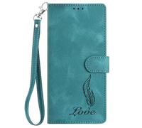 for Blackview A85 Case, Shock-Absorption PU Leather Embossed Feather Wallet Cases with Kickstand Card Slots Magnetic Flip Shockproof Phone Case for Blackview A85 green