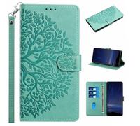 for Blackview A85 Case, Shockproof Flip PU Leather Tree Notebook Wallet Cases Folio Magnetic Protective Cover TPU Bumper with Stand Card Holders for Blackview A85 green