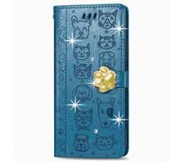 for Blackview Shark 9 5G Case, 3D Sparkly Gems Bling Glitter Butterfly Shockproof Flip Case Stand PU Leather Book Wallet Phone Cases Card Slots Magnetic TPU Bumper Cover for Blackview Shark 9 5G blue