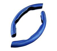 For BMAX For CMAX For SMAX For KA For Mustang For Explorer 2 Pcs Carbon Fiber Breathable Steering Wheel Protector Steering Wheel Covers(B Blue)
