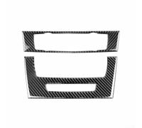 For BMW 3 Series E90 E92 E93 Carbon Fiber Interior Trim Air Condition CD Panel Decal 2005-2012 Custom Fit Black Finish 2pcs