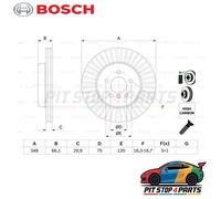 For BMW 6 Series Brake Disc Bosch 0986479772 66.1 mm Premium Graded 2013-2018