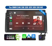 Eonon 9 inch Android 14 GPS Car Radio Stereo Compatible with BMW E46 E46X7A | 4+64GB GPS Sat Nav CarPlay Android Auto MirrorLink screen mirroring Bluetooth DSP USB RCA Backup Camera support DAB+ OBDII