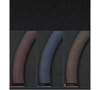 For BMW E90 F01 F06 F10 F15 F16 F20 F21 F25 F26 F30 F32 F82 F39 Car Steering Wheel Cover Suede Cow Leather Hollow Pattern Wheel Sleeve Protector(Red)