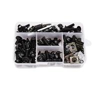 For BMW F800ST F 800 R HP2 For Enduro K1200R K1200S Bodywork Screws Motorcycle Fairing Windshield Bolts Kit Nut Clips Fairing Bolt Kit(Black- Silver)