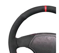 For BMW For 3 Series For E36 For E46 1995-2000 For 5 Series For E39 1995-1999 Anti-slip Black Suede Car Steering Wheel Cover Wheel Sleeve Protector(Red Blue Thread)