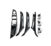 For BMW For 5 Series For F10 For F18 Left Drive LHD 7Pcs 2010-2016 Beige Black Carbon Fiber Car Interior Door Handle Plate Decorative Interior Door Panel Handle Decorative Covers(Carbon fiber pattern)