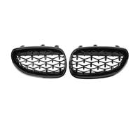 For BMW For E60 E61 550i 535i 2004-2009 Diamond Car Front Bumper Grille Kidney Racing Grill Black Frame Silver Grills Bumper Grille(Black)