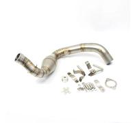 For BMW For G310R For G310Gs For G310 Motorcycle Exhaust Headers Link Pipe 51mm Muffler Escape Elbow Connection Down Tube Stainless Steel SilenExhaust Mufflercer(Silver)
