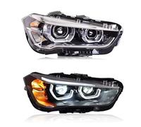 For BMW For X1 E84 F49 2010 2011-2015 Modified DRL Angel Eye Front Headl Lamp Assembly 2PCS Car LED Headlights Front Lights With Sequential Turn Signal(Halogen Left and right)