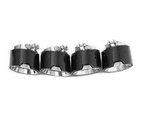 For BMW For X3M X4M F97 F98 Car Carbon Fiber Exhaust Pipe Direct Plug Muffler Tip Nozzle Tail 4pcs Exhaust Tips Muffler(Silver)