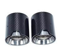For BMW G20 G21 G23 Exhaust Pipe Tailpipe 320d 330i 330e 425 430 Carbon Fiber Muffler Tip Nozzle With Head Car Exhaust Pipe(1 pair silver)