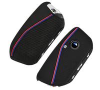 for BMW Key Fob Cover - Soft Silicone Key Protector for 2023 2024 2025 7 Series IX I5 M60 X5 X7 X6 IX I7 Car Key Case with Nice Keychain(Black)