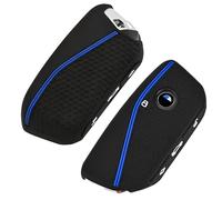 for BMW Key Fob Cover - Soft Silicone Key Protector for 2023 2024 2025 7 Series IX I5 M60 X5 X7 X6 IX I7 Car Key Case with Nice Keychain(Blue)
