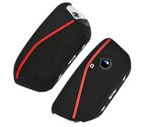 for BMW Key Fob Cover - Soft Silicone Key Protector for 2023 2024 2025 7 Series IX I5 M60 X5 X7 X6 IX I7 Car Key Case with Nice Keychain(Red)