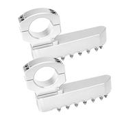 For BMW R1200GS R1250GS Crash Bar Mount 22-28mm Anti-Slip Rotatable Footpegs Motorcycle Foot Pegs(Silver)