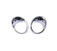 For BMW X1 F48 2016-2019 Car Exterior ABS Carbon Fiber 2Piece Car Front Fog Light Frame Lamp Ring Cover Trim Decoration Interior Trim(Bright silver)