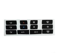 For BMW X3 E83 2003-2010 Climate Control Button Knob Overlay Sticker Repair Kit, Black Vinyl Decals With White Lettering for Interior Switches and Controls