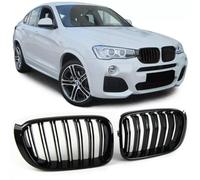 For BMW X3 F25 LCI 2014-2018 GLOSS BLACK FRONT KIDNEY GRILLES GRILLS DOUBLE SPOKE