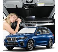 for BMW X5 2014-2018 Windshield Sun Shade - 4 Layers Car Sunshades for Front Windows Shade Cover Custom Fit X5 Sun Visor 240T Retractable Shade Blocks UV Rays Car Accessories