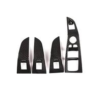 For BMW X5 G05 X7 G07 2019. Left Hand Drive ABS Chrome Car Window Lift Button Frame Trim Accessories 4pcs(Carbon Fiber)