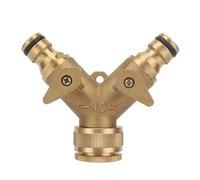 For Brass 1/2" to 3/4" Female Thread Y Shape Ball Valve Two Way Water Splitter Garden Tap Quick Connector Irrigation Valve 1Pc