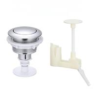 For Brazilian cistern single flush button with bracket ABS plastic actuator designed for secure fit and uniform water release characteristics (Silver with Stand)