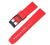 For Breitling navitimer avenger pin buckle Watchbands silicone Watch band 22mm 24mm colourful strap (Red black buckle,24mm)