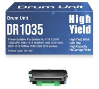 For Brother HL-1118 1218W 1208 Drum Unit Compatible DR1035 Imaging Drum for Brother MFC-1813 1818 1919NW 1908 1819 1816 DCP-1518 1618W 1519 1608 1619 10000 Pages,1PC-Black