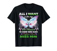 for Brother My Angel in Heaven Love Miss You Family Memorial T-Shirt