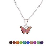 For Butterfly Color Change With Temperature Necklace For Butterfly Emotion Feeling Mood Pendant Necklace Necklaces Women Set Holder Extenders Chain Necklaces Teen Girls Display Girls