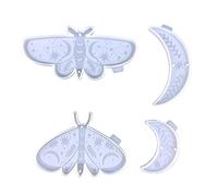 for Butterfly Moon Resin Mold Pendant Jewelry Epoxy Casting Silicone Molds with Holes for Making Keychain Home Deco Wall Hanging Resin Molds