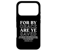For By Grace Are Ye Saved, Bible Verse Back Print Christian Case for iPhone 17 Pro