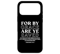 For By Grace Are Ye Saved, Bible Verse Back Print Christian Case for iPhone 17 Pro Max