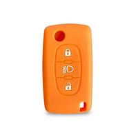For C4 Flip Remote Car Key Case For C4 Cactus Grand Picasso C5 C8 3 BUTTONS Car Accessories Keychain(1orange)