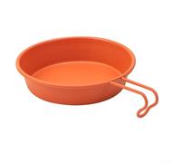 For Camping Plate for Outdoor Use, Made of Stainless Steel with Comfortable Grip Handle (Orange)