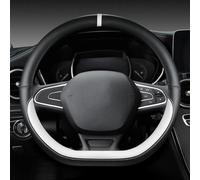 For Captur For Duster For Megane 2/3 For Clio For Logan For Laguna 2 For Kadjar For Scenic 2 PU Leather Car Steering Wheel Cover Wheel Sleeve Protector(WHITE,1)