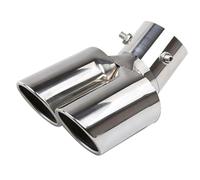 For Car Exhaust Pipe Extension Modification Dual Tip Stainless Steel Slant Cut Decoration Muffler Tailpipe Car Heater Flexible Tailpipe Flexi Tube Joint(Silver Bending)
