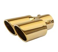 For Car Exhaust Pipe Extension Modification Dual Tip Stainless Steel Slant Cut Decoration Muffler Tailpipe Car Heater Flexible Tailpipe Flexi Tube Joint(Golden Straight)