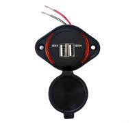 For Car USB Charger Socket Panel with QC 3 0 Dual USB Ports for RV Bus Truck Boat Camper ATV Compatible with 12V 24V DC Fast Charging (red)