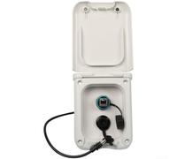 for caravan Power Inlet Box Weatherproof ABS with Network & DC Connector for RV Boat Camping - for surface Mount Outdoor Socket Housing 11.8x8.9x14.9cm(C)