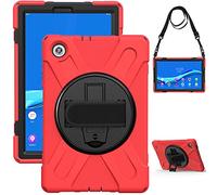For Case For Tab M10 Plus 10.3 Inch TB-X606F With Screen Protector 360 Rotating Kickstand Hand Grip Shoulder Strap Shockproof Protective Cover